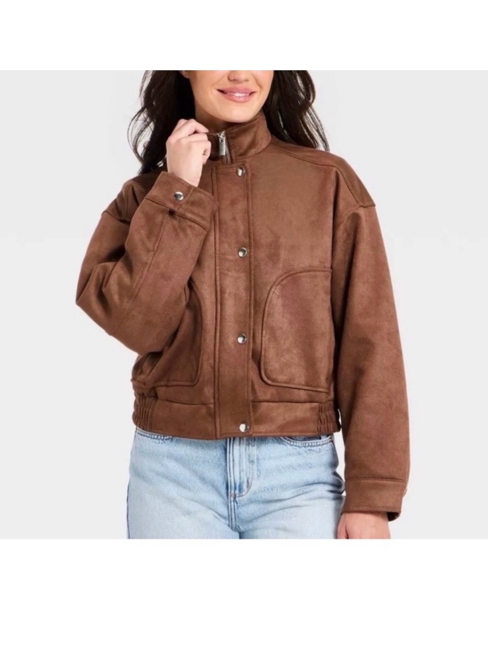 Universal Thread Women's Brown Suede Bomber Jacket
